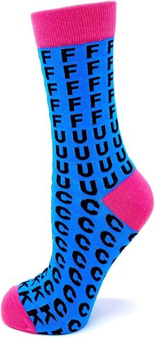 Fabdaz FFFFFUUUUCCCCCKKK Women's Crew Naughty Novelty Socks with Bold Letters - 1 Pair, 1 Size Fits Most in Saudi Arabia