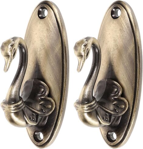 Sewroro 2pcs ستارة البجعة السنانير، نمط البجعة الستار Holdbacks Tieback السنانير خمر البجعات الستائر أصحاب (البرونزية) in Kuwait