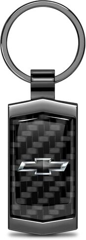 iPick Image for Chevrolet Black Logo Real 3K Carbon Fiber Metal Case Key Chain in Saudi Arabia
