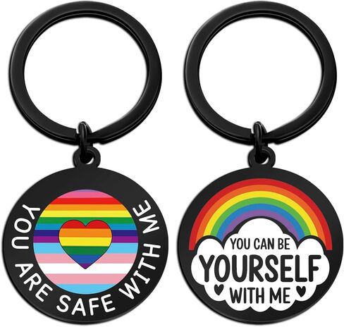Iweca Lgbtq مثليه فخر المفاتيح مثليه الهدايا مثلي الجنس هدايا للنساء الرجال عبر مثلي الجنس فخر الزينة المخنثين فخر الاشياء مثلي الجنس أنت آمن معي الملحقات للأزواج صديقها صديقة in Saudi Arabia