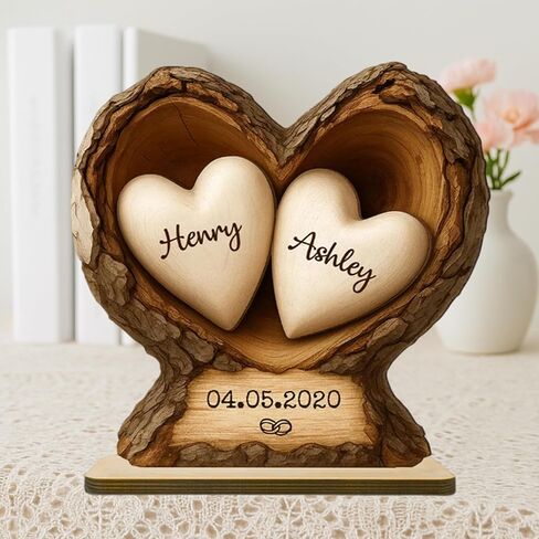 FAMITRENDZ Personalized Growing Old Together Gnome Plaque, Custom Name Gnome Couple Figurines Standing Wooden Plaque, Older Couple Sign, Christmas Anniversary Wedding Gift for Couples, Grandparents 3 in Saudi Arabia