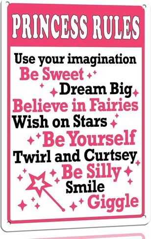 Funny Room Rules Sign Bedroom Door Decor Pink Room Decor For Teen Girls Cute Stuff Fun Room Metal Signs For Teen Girl Cool Preppy Things Decorations For Bedroom Sign in Saudi Arabia