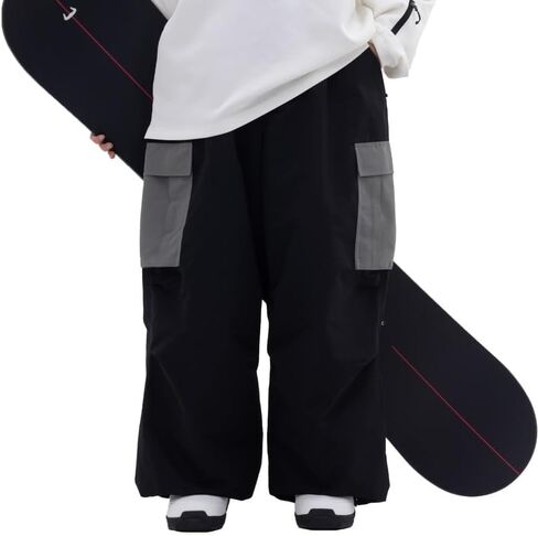 سروال Snowshred للرجال 15K مقاوم للماء مموه للتزلج على الجليد فضفاض مناسب معزول مقاوم للرياح للرياضات الشتوية الخارجية in Kuwait