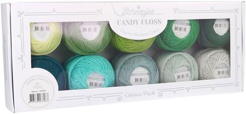 Scheepjes Candy Floss Colour Pack - 10x20g - 1st - Frosting - Soft Mercerized Cotton Yarns in Kuwait