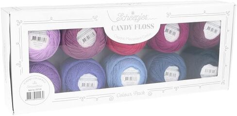 حزمة ألوان خيط Scheepjes Candy - 10x20g - 1st - صقيع - خيوط قطنية ناعمة in Kuwait