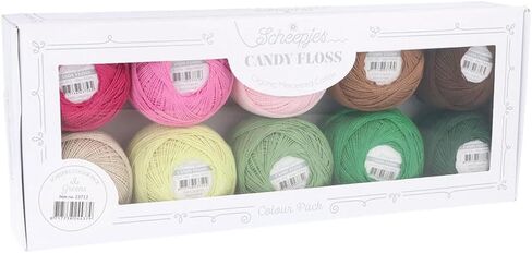حزمة ألوان خيط Scheepjes Candy - 10x20g - 1st - صقيع - خيوط قطنية ناعمة in Kuwait