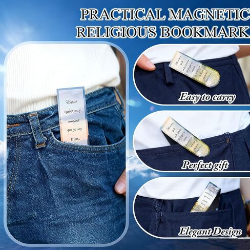 الإسبانية من الكتاب المقدس الآية الإشارات الإشارات المغناطيسية 30 PCS مسيحيات MACTERY MAGNER MAGNER CLIPS - علامة صفحة الكتاب المقدس الملهمة علامة الكتاب الديني للطلاب محبي القراءة مكتب مدرسة (الإسبانية) in Kuwait