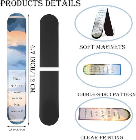 الإسبانية من الكتاب المقدس الآية الإشارات الإشارات المغناطيسية 30 PCS مسيحيات MACTERY MAGNER MAGNER CLIPS - علامة صفحة الكتاب المقدس الملهمة علامة الكتاب الديني للطلاب محبي القراءة مكتب مدرسة (الإسبانية) in Kuwait