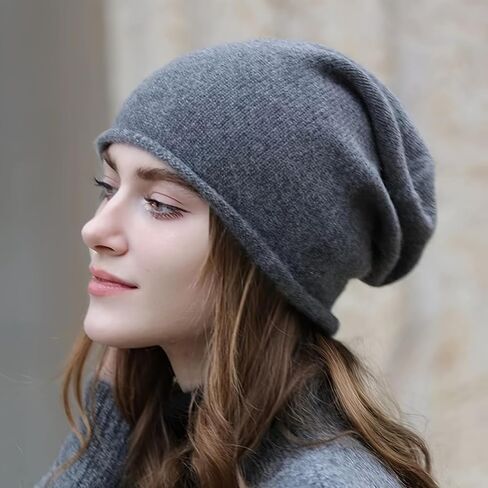 Beanie for Women Men Knit Cuffed Beanies Hat Winter Warm Soft Unisex Skull Cap in Saudi Arabia