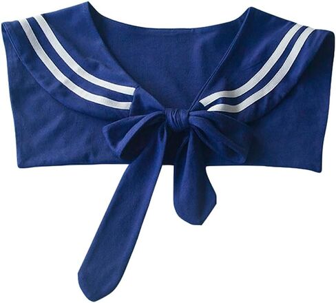 ياقة وهمية قابلة للفصل نصف بلوزة وهمية طوق ديكي طوق معقود شال البحرية نمط طوق كاذبة للنساء in Kuwait