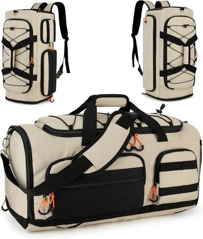 SeaRock Gym Bag For Women & Men, 40L Sports Travel Duffel Bag With Shoe Compartment, 3 In 1 Waterproof Carry On Weekender Bag For Airplane,Workout Overnight Backpack For Travel,Black in Kuwait