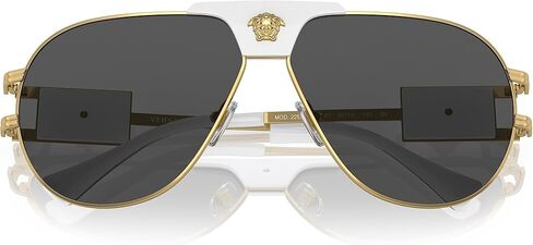 Versace VE 2252 147187 Gold Metal Pilot Sunglasses Dark Grey Standard Lens in Saudi Arabia