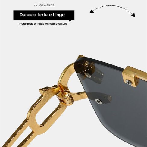 TYUVIVO Fashion Metal Leopard Rimless Sunglasses Women Luxury Men Sun Glasses Double Beam Shades UV400 in Saudi Arabia