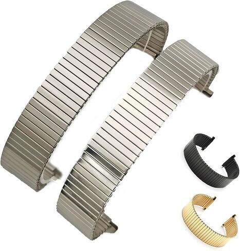 Metal Elastic Watch Strap Stretch Adjustment Expansion Stainless Steel Watch Band Men Women 16-22mm Width in Saudi Arabia