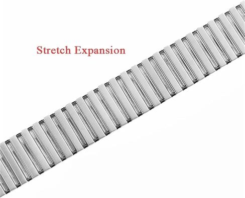 Metal Elastic Watch Strap Stretch Adjustment Expansion Stainless Steel Watch Band Men Women 16-22mm Width in Saudi Arabia