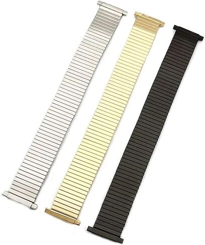 Metal Elastic Watch Strap Stretch Adjustment Expansion Stainless Steel Watch Band Men Women 16-22mm Width in Saudi Arabia