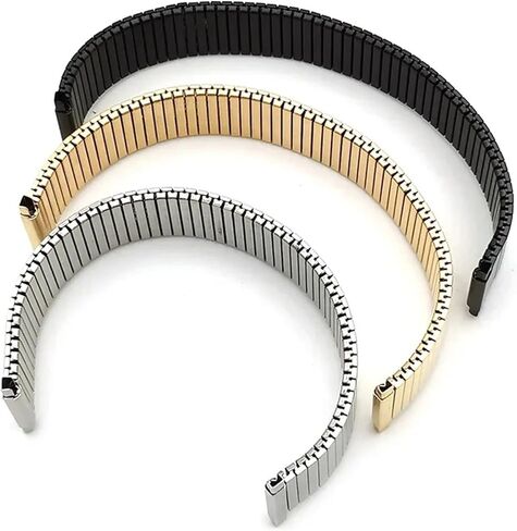 Metal Elastic Watch Strap Stretch Adjustment Expansion Stainless Steel Watch Band Men Women 16-22mm Width in Saudi Arabia