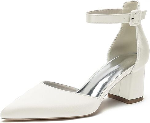 ADMLZQQ Women's Closed Toe Strappy Low Block Heel Sandals for Wedding Bride Dress Shoes in Saudi Arabia