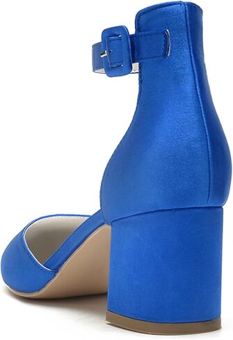 ADMLZQQ Women's Closed Toe Strappy Low Block Heel Sandals for Wedding Bride Dress Shoes in Saudi Arabia