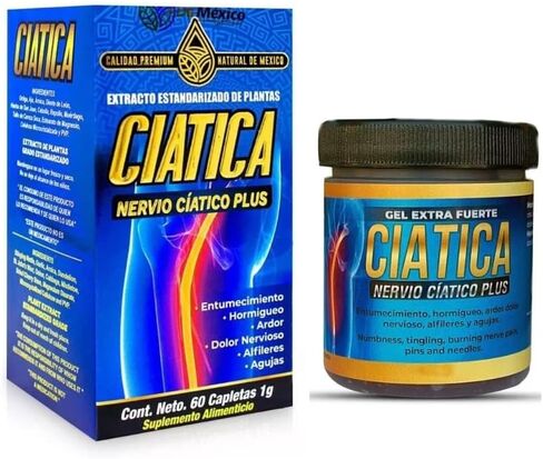 Suplemento Ciatico Tratamiento Nervio Plus 60 كبسولة طبيعية من المكسيك/Entumecimiento، Hormigueo، Ardor، Dolor Nervioso، Alfileres o Agujas. (1) in Saudi Arabia