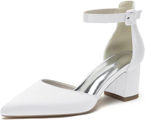 ADMLZQQ Women's Closed Toe Strappy Low Block Heel Sandals for Wedding Bride Dress Shoes in Saudi Arabia