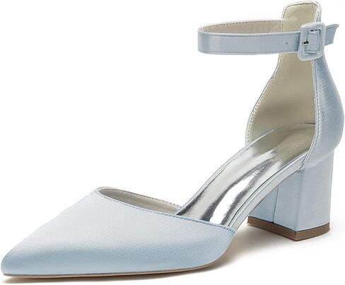 ADMLZQQ Women's Closed Toe Strappy Low Block Heel Sandals for Wedding Bride Dress Shoes in Saudi Arabia