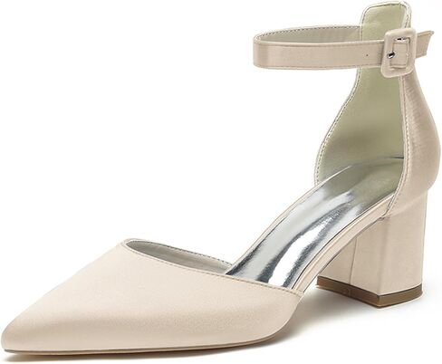 ADMLZQQ Women's Closed Toe Strappy Low Block Heel Sandals for Wedding Bride Dress Shoes in Saudi Arabia