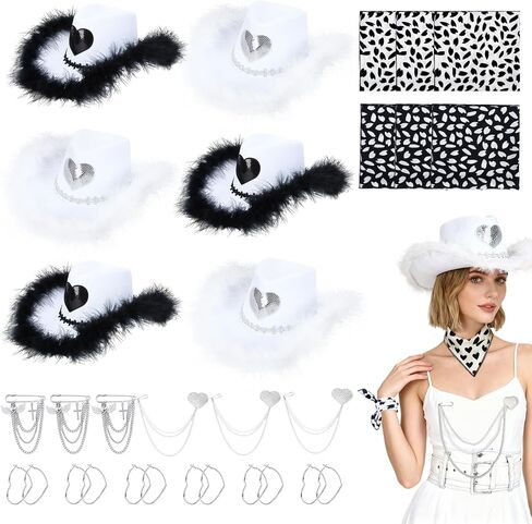 36 PCS Cowboy Hats and Bandanas Bulk for Women Men ، وحقائب هدايا حفلات رعاة البقر ، وأزياء الحفلات الغربية وملحقاتها للبالغين أطفال أزياء الحفلات الهالوين in Kuwait