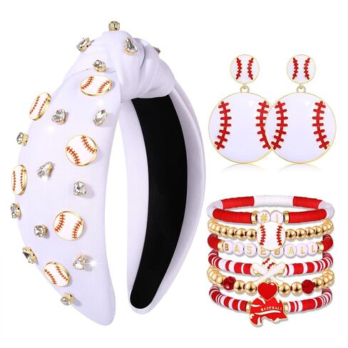 mokkia لعبة يوم البيسبول كرة السلة كرة القدم عصابات للنساء تكويم هيشي أساور الصداقة تتدلى الأقراط الرياضية أمي لعبة يوم ملابس مجوهرات اكسسوارات الهدايا (نمط أ) in Kuwait