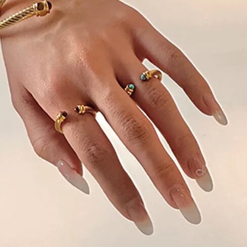 Fuxuei Cable Ring for women Twisted Cuff Rings size 6-9 Adjustable 2.7mm Wire Band Fashion Brand for Daughter/Sister/Mom/Friends Gifts in Saudi Arabia