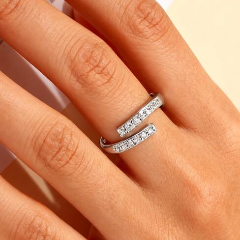 Stainless Steel Minimalist Cz Encrusted Toe Ring Silver Color Ring For Women Ring trendy fashion jewelry Boho Fashion in Saudi Arabia