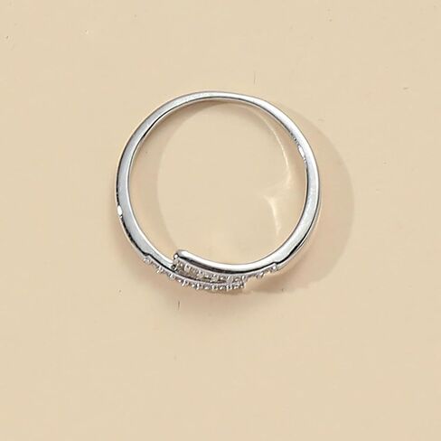 Stainless Steel Minimalist Cz Encrusted Toe Ring Silver Color Ring For Women Ring trendy fashion jewelry Boho Fashion in Saudi Arabia