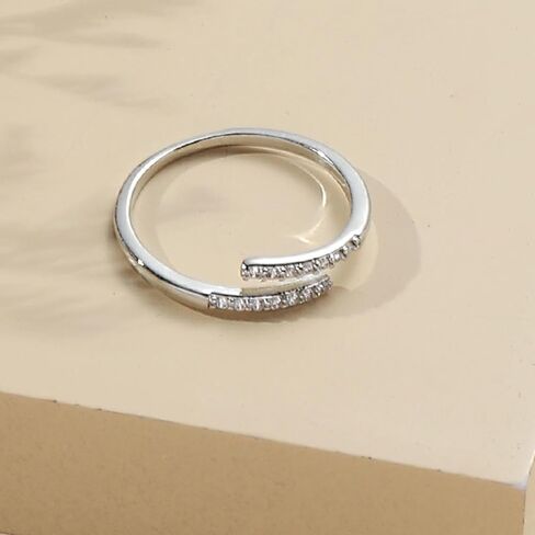 Stainless Steel Minimalist Cz Encrusted Toe Ring Silver Color Ring For Women Ring trendy fashion jewelry Boho Fashion in Saudi Arabia
