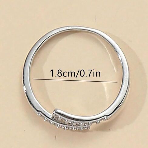 Stainless Steel Minimalist Cz Encrusted Toe Ring Silver Color Ring For Women Ring trendy fashion jewelry Boho Fashion in Saudi Arabia