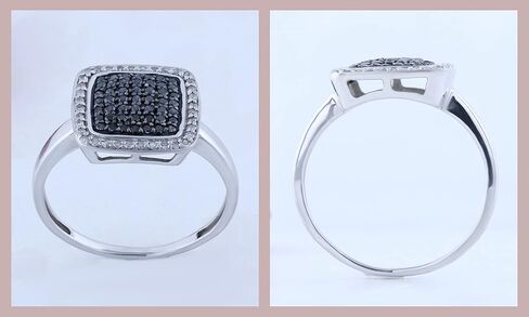 Dazzlingrock Collection 0.50 Carat (ctw) Sterling Silver Round Black & White Diamond Ladies Cocktail Ring 1/2 CT, Size 9 in Saudi Arabia