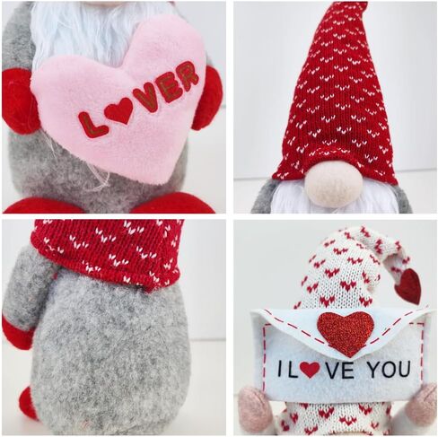 Kosuke 2Pcs Valentines Day Gnomes Decorations, Valentines Day Gifts for Her Girlfriend Wife Him Wedding for Women,Valentine Day Couple Decor Handmade Plush Gnomes Decorations for Home Table in Saudi Arabia