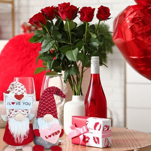 Kosuke 2Pcs Valentines Day Gnomes Decorations, Valentines Day Gifts for Her Girlfriend Wife Him Wedding for Women,Valentine Day Couple Decor Handmade Plush Gnomes Decorations for Home Table in Saudi Arabia