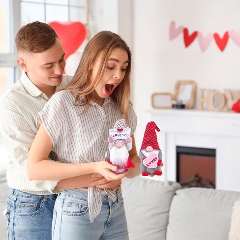 Kosuke 2Pcs Valentines Day Gnomes Decorations, Valentines Day Gifts for Her Girlfriend Wife Him Wedding for Women,Valentine Day Couple Decor Handmade Plush Gnomes Decorations for Home Table in Saudi Arabia