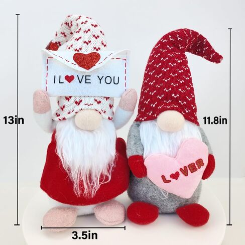 Kosuke 2Pcs Valentines Day Gnomes Decorations, Valentines Day Gifts for Her Girlfriend Wife Him Wedding for Women,Valentine Day Couple Decor Handmade Plush Gnomes Decorations for Home Table in Saudi Arabia