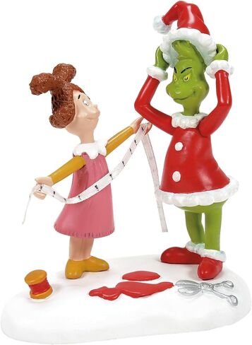 Department 56 Dr. Seuss The Grinch Village Accessories Being Fitted for a Santy Suit Figurine, 3.6 Inch, Multicolor in Saudi Arabia