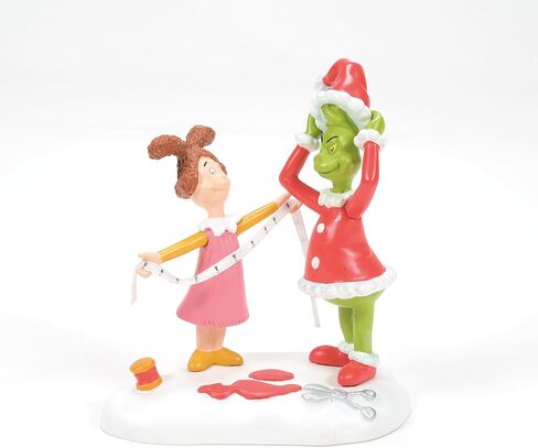 Department 56 Dr. Seuss The Grinch Village Accessories Being Fitted for a Santy Suit Figurine, 3.6 Inch, Multicolor in Saudi Arabia