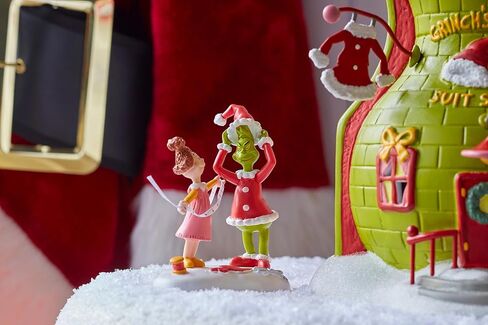 Department 56 Dr. Seuss The Grinch Village Accessories Being Fitted for a Santy Suit Figurine, 3.6 Inch, Multicolor in Saudi Arabia