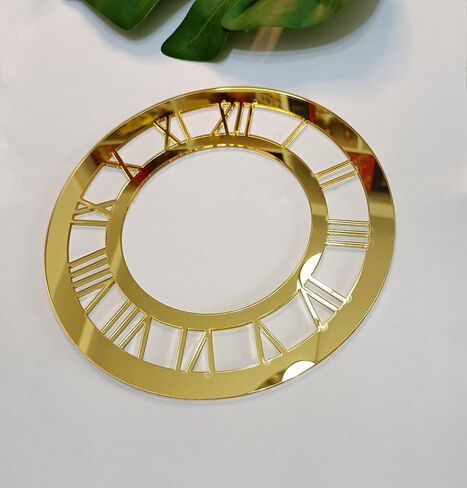 Yuxuanish Set of 2 Gold Mirrored Acrylic Clock Face,Round Mirror Clock Dial Plate for Resin, Crafts, DIY, Round Mirror Clock (Gold Mirror, 30CM) in Saudi Arabia