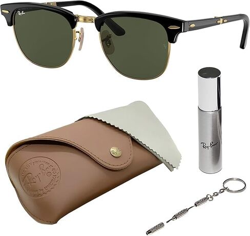 Ray-Ban RB2176 CLUBMASTER FOLDING Square Shaped Sunglasses for Men & Women with Official RAYBAN Eyewear Kit in Saudi Arabia