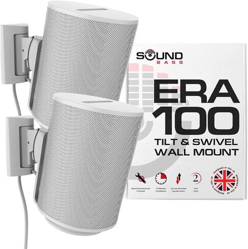 Sound Bass ERA100 Wall Mount Bracket, Tilt and Swivel, White, Twin (2pcs) in Saudi Arabia