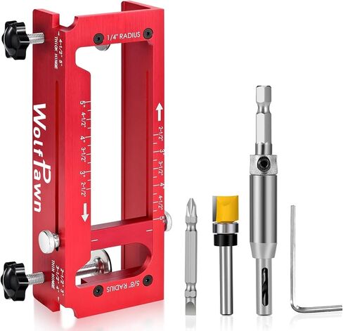 Door Hinge Jig, Precise Positioning, Easy Installation and Versatile Use Router Template, Fits for DoorHinge from 3" to 5" Length and Hinge Types of Sqaure, Radius 1/4" or Radius 5/8" in Saudi Arabia