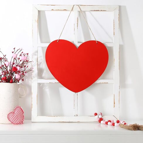 Valentines Day Door Decorations Wooden Heart Hanging Sign for Holiday Farmhouse Home Front Porch and Wall Window Wedding Anniversary Decor in Saudi Arabia