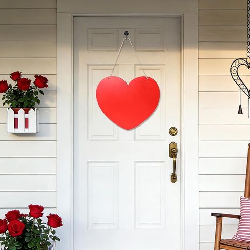 Valentines Day Door Decorations Wooden Heart Hanging Sign for Holiday Farmhouse Home Front Porch and Wall Window Wedding Anniversary Decor in Saudi Arabia