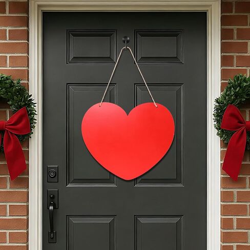 Valentines Day Door Decorations Wooden Heart Hanging Sign for Holiday Farmhouse Home Front Porch and Wall Window Wedding Anniversary Decor in Saudi Arabia