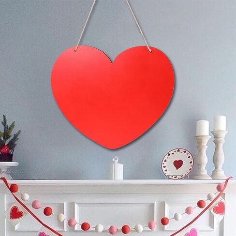 Valentines Day Door Decorations Wooden Heart Hanging Sign for Holiday Farmhouse Home Front Porch and Wall Window Wedding Anniversary Decor in Saudi Arabia